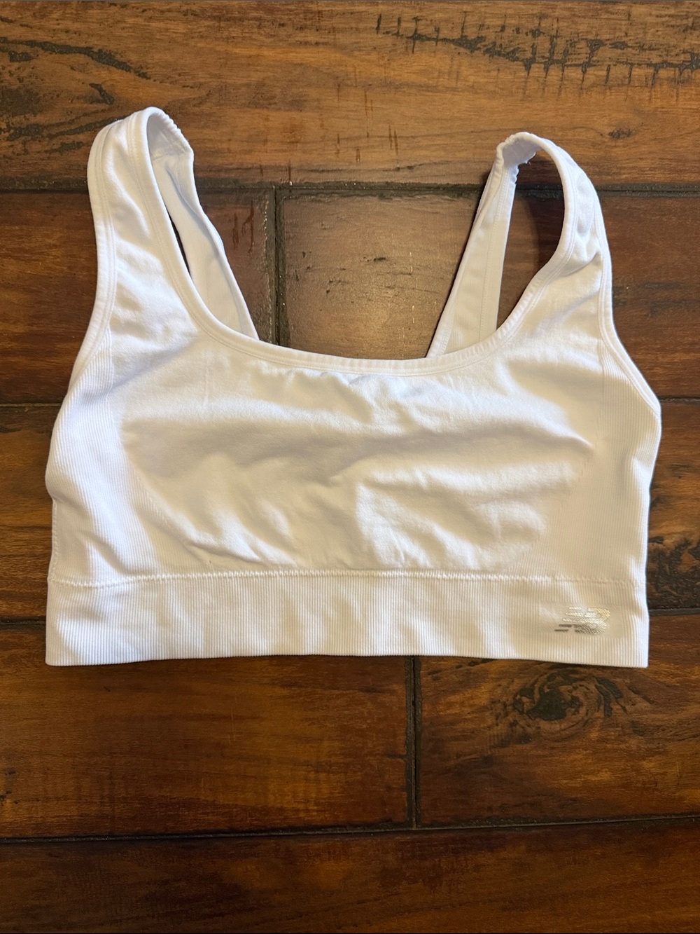 New Balance Like New White Ribbed Sports Bra